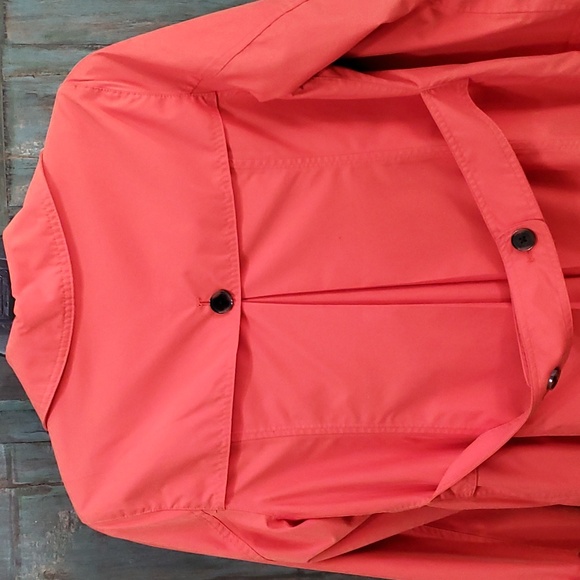 LAND'S END Women's Long Sleeves Buttons Trench Raincoat in Orange, Size Small - Picture 3 of 10